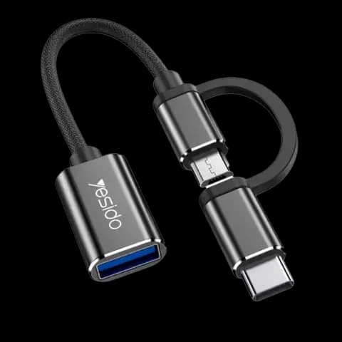 کابل تبدیل OTG USB به microUSB، Type-C یسیدو مدل GS02