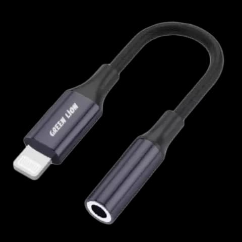 کابل تبدیل 12 سانتی متری Lightning به جک 3.5 میلیمتری Green Lion
