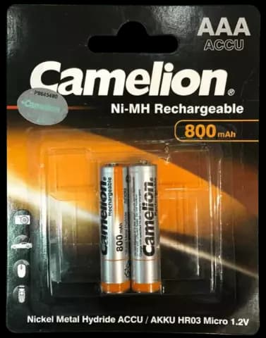 باتری نیم قلمی قابل شارژ CAMELION ظرفیت 800 میلی آمپر ساعت