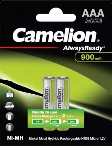 باتری نیم قلمی قابل شارژ CAMELION ظرفیت 900 میلی آمپر ساعت