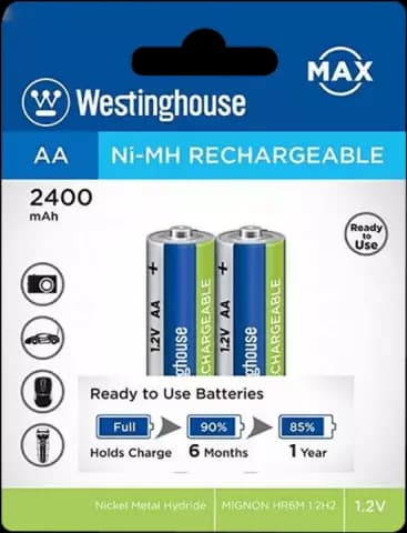 باتری قلمی قابل شارژ WestingHouse ظرفیت 2400 میلی آمپر ساعت