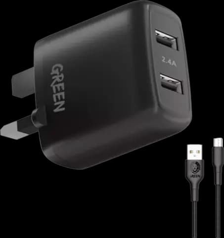 شارژر دیواری Green Lion مدل GNC24AMCRBK به همراه کابل Micro USB