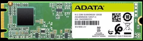 حافظه SSD اینترنال 120 گیگابایت Adata مدل ULTIMATE SU650 M.2