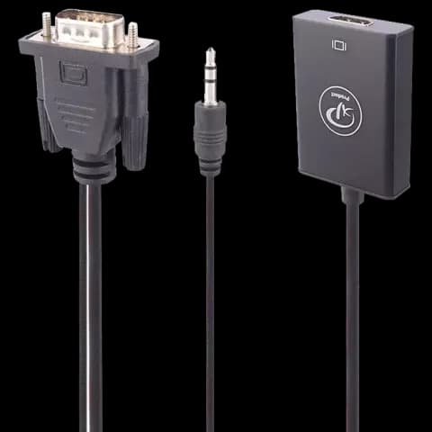کابل تبدیل VGA به HDMI ایکس پی پروداکت مدل XP-T906K همراه با کابل AUX
