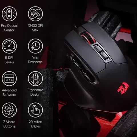 موس سیمی گیمینگ Redragon مدل BULLSEYE M806 RGB