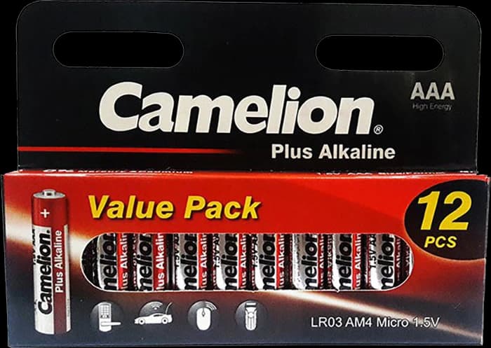 باتری نیم قلمی 12 عددی Camelion مدل PLUS ALKALINE LR03-HP12