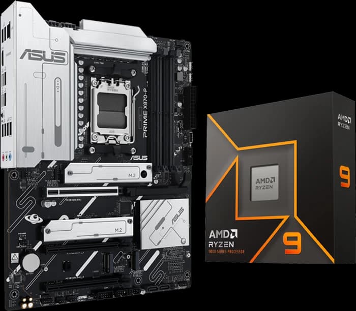 باندل مادربرد Asus prime X870-P D5 Wifi به همراه پردازنده AMD Ryzen 9 9950X