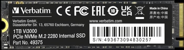 حافظه SSD اینترنال 1 ترابایت Verbatim مدل Vi3000