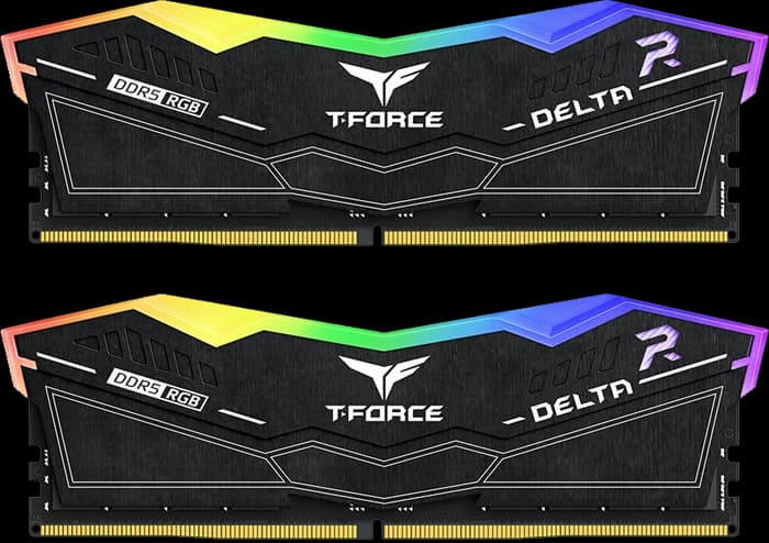 رم کامپیوتر 32 گیگابایت (16GB*2) TeamGroup مدل DELTA RGB DDR5 BLACK 6400MHz