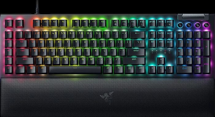 کیبورد سیمی مکانیکال گیمینگ Razer مدل BlackWidow V4 سوییچ زرد