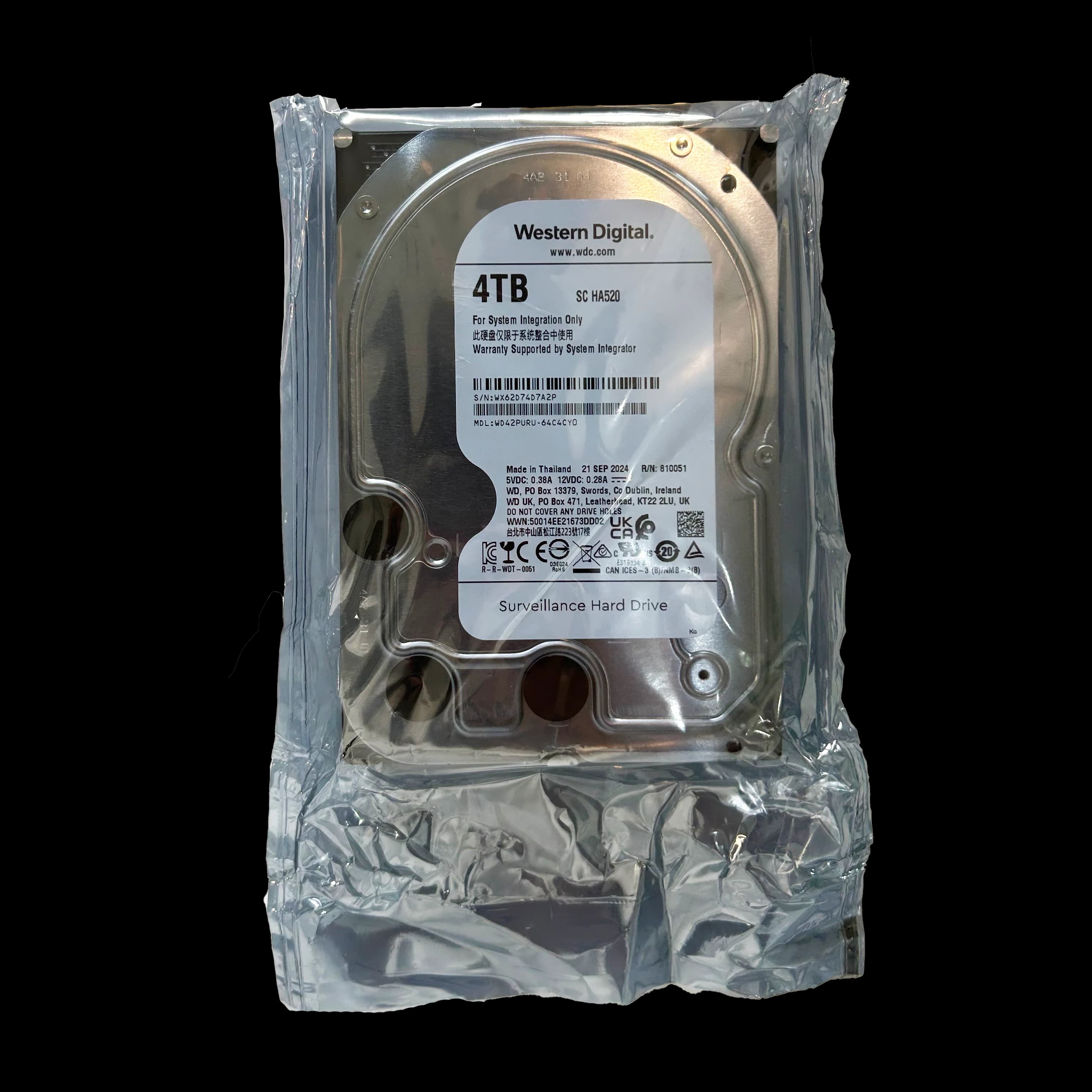 هارد اینترنال 4 ترابایت WD مدل Purple Surveillance WD42PURU