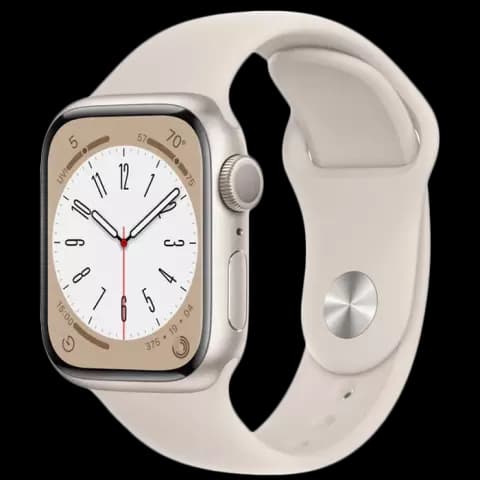 ساعت هوشمند اپل واچ سری 8 مدل 41MM S/M Starlight Aluminum Case با بند اسپورت کرمی