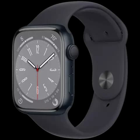 ساعت هوشمند اپل واچ سری 8 مدل 45MM M/L Midnight Aluminum Case با بند اسپورت مشکی