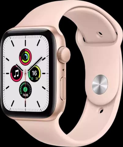 ساعت هوشمند اپل واچ SE مدل 44MM GOLD ALUMINUM CASE با بند اسپورت صورتی