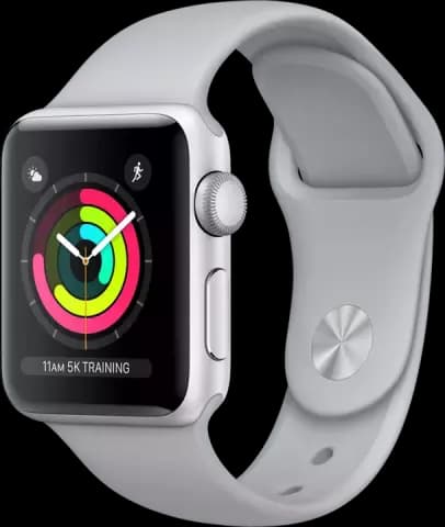 ساعت هوشمند APPLE SERIES 3 مدل A1858 MQKU2LL/A 38MM با بند اسپورت نقره ای