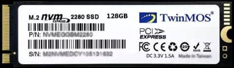 حافظه SSD اینترنال 128 گیگابایت TwinMOS NVMe M.2