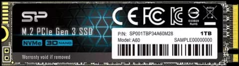 حافظه SSD اینترنال 1 ترابایت Silicon Power مدل P34A60 NVME M.2