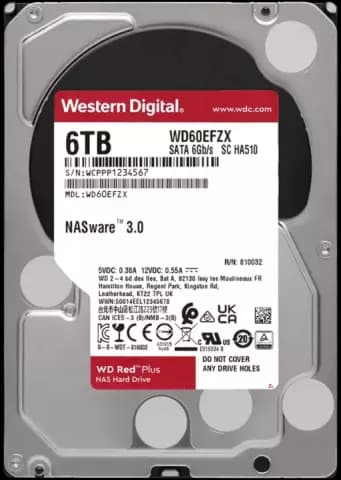 هارد اینترنال 6 ترابایت WD مدل Red Plus WD60EFZX 