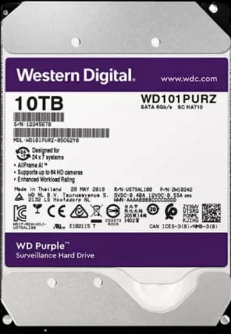 هارد اینترنال 10 ترابایت WD مدل PURPLE SURVEILLANCE WD101PURZ 