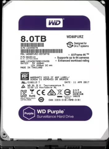 هارد اینترنال 8ترابایت WD مدل PURPLE SURVEILLANCE WD80PURZ