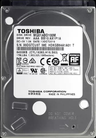 هارد اینترنال 1ترابایت Toshiba مدل MQ01ABD100M
