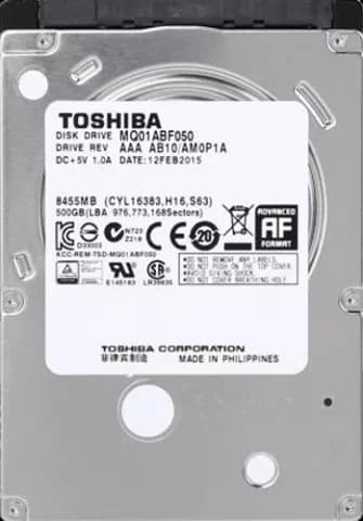 هارد اینترنال 500گیگابایت Toshiba مدل MQ01ABF050