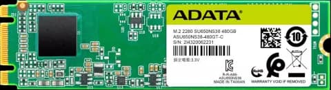 حافظه SSD اینترنال 480 گیگابایت Adata مدل ULTIMATE SU650 M.2