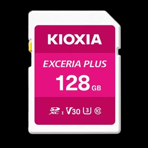 مموری کارت 128 گیگابایت KIOXIA مدل EXCERIA PLUS کلاس 10 استاندارد UHS-I U3 همراه با آداپتور