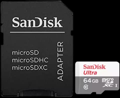 مموری کارت 64 گیگابایت Sandisk مدل ULTRA همراه با آداپتور
