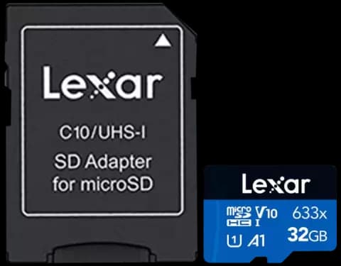 مموری کارت 32 گیگابایت Lexar مدل BLUE High-Performance 633X کلاس 10 استاندارد HC-I U1 همراه با آداپتور