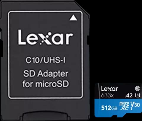 مموری کارت 512 گیگابایت Lexar مدل High Performance 633X کلاس 10 استاندارد UHS-I U3 همراه با آداپتور