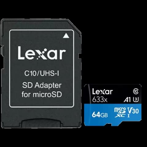 مموری کارت 64 گیگابایت Lexar مدل High Performance 633X همراه با آداپتور