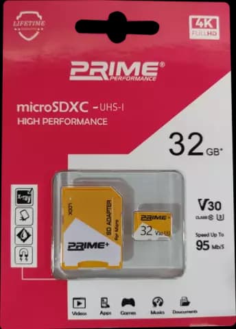 مموری کارت 32 گیگابایت PRIME همراه با آداپتور