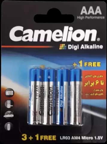 باتری نیم قلمی Camelion مدل LR03-BP4DG(3+1)