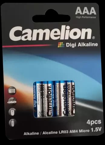 باتری نیم قلمی Camelion مدل Digi Alkaline LR03-PP4DG