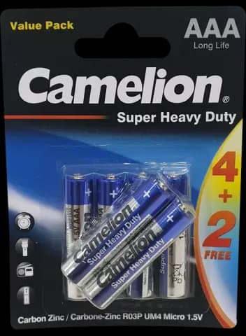 باتری نیم قلمی Camelion مدل Super Heavy Duty 4+2R03PBS-BP
