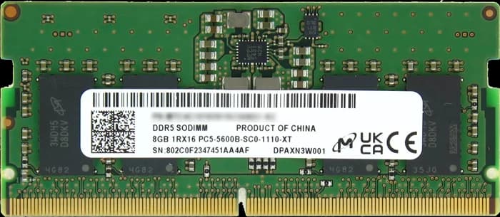 رم لپ تاپ (8GB*1) 8 گیگابایت Micron مدل MTC4C10163S1SC56BD1 DDR5 5600MHz