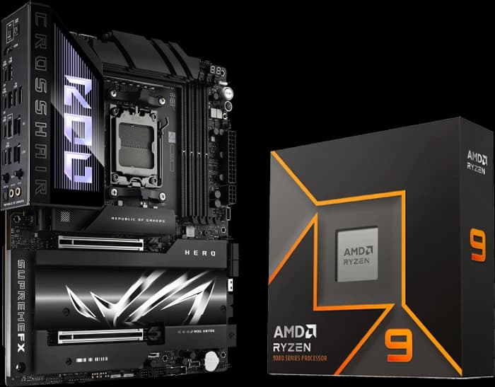 باندل مادربرد Asus ROG Crosshair X870E Hero به همراه پردازنده AMD Ryzen 9 9950X