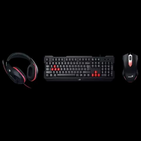 کیبورد و موس و هدست سیمی GENIUS مدل GAMING KMH-200