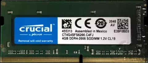 رم لپ تاپ 4 گیگابایت DDR4 تک کاناله (2400) 2666 مگاهرتز Crucial مدل CT4G4SFS6266