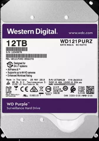 هارد اینترنال 12 ترابایت WD مدل SURVEILLANCE PURPLE WD121PURZ