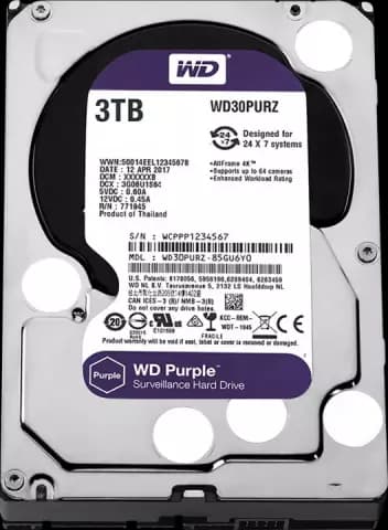 هارد اینترنال 3 ترابایت WD مدل PURPLE SURVEILLANCE WD30PURZ