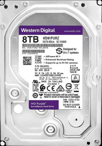 هارد اینترنال 8ترابایت WD مدل PURPLE SURVEILLANCE WD81PURZ