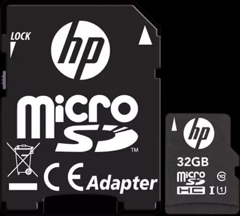 مموری کارت 32 گیگابایت HP مدل mi210 کلاس 10 استاندارد UHS-I U1 همراه با آداپتور